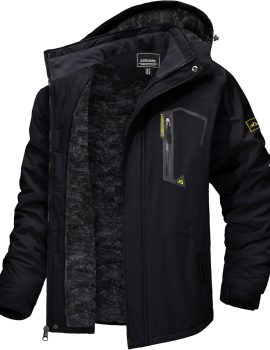 Men’s Winter Skiing Jackets Water Resistant Fleece Coats Insulated Thermal Snowboard Jacket Parka Raincoat with Hood